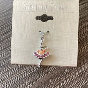 Sterling silver ballerina charm